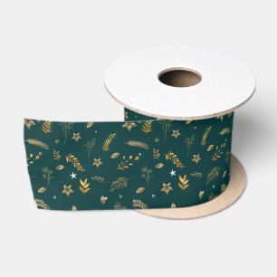 Kerst Modern Gouden Boog Groen Satijnen Lint