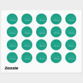 Kerst Modern Helder Groen Familie Ronde Sticker (Vel)
