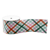 Kerst Modern Plaid Roze Groen Rood Grosgrain Lint (Spoel)