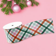 Kerst Modern Plaid Roze Groen Rood
