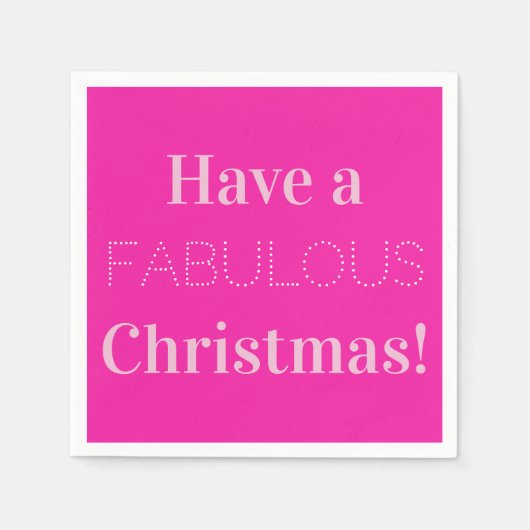 Kerst Modern Roze Feest Servet (Voorkant)