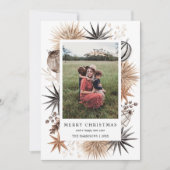 Kerst Modern Rustiek Scandi Foto Lijst Feestdagenkaart (Voorkant)