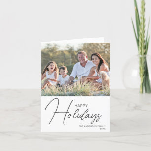 Kerst Modern Script Custom Photo Feestdagen Kaart