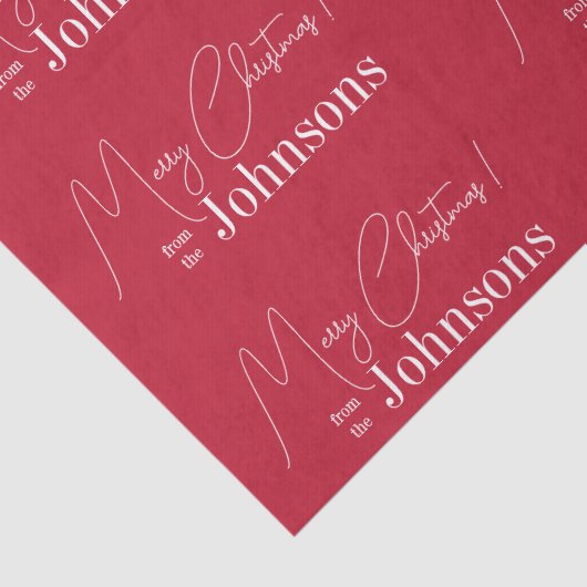 Kerst Modern Vrolijk Kerstfeest Familie Rood Tissuepapier (Detail)