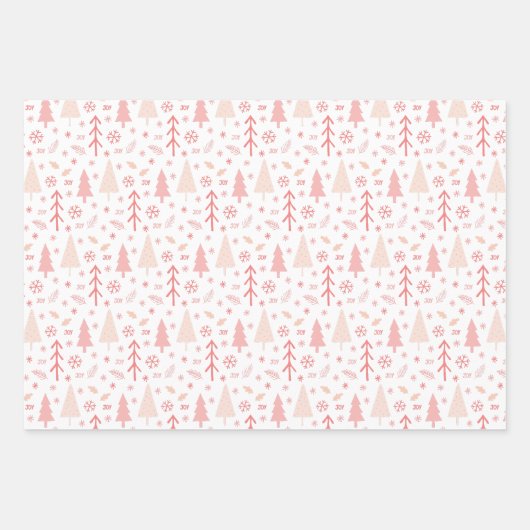 Kerst Modern Winter Patroon Inpakpapier Vel (Voorkant)