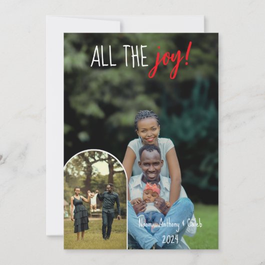 Kerst Moderne Alle Vreugde Foto Gepersonaliseerd Kaart (Voorkant)