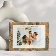 Kerst Moderne Boho Botanische Groene Twee Foto