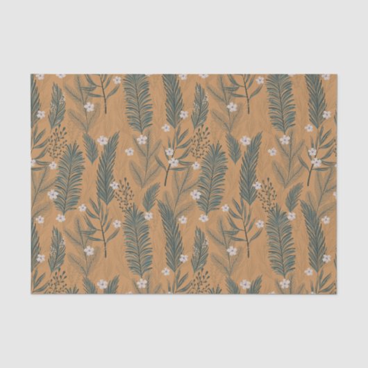 Kerst Moderne Boho Botanische Groenelementen Tissuepapier (Voorkant)