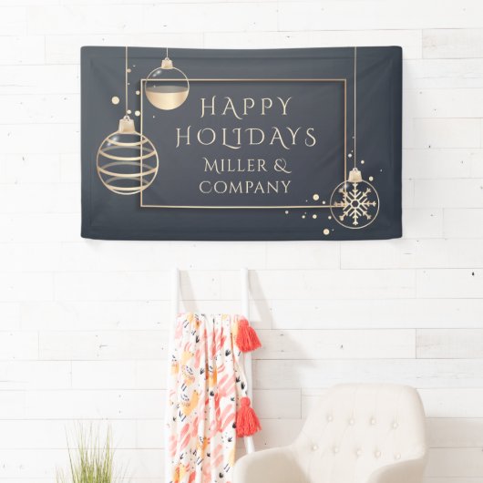 Kerst Moderne Chic Zakelijke Kerstmis Spandoek (Insitu)