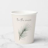 Kerst Moderne Groene Boom Dennennaalden Papieren Bekers (Achterkant)
