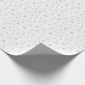 Kerst Moderne Lijn Kunst Cadeaupapier (Hoek)