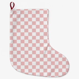 Kerst Moderne Minimaal Baby Roze Schaakbord Grote Kerstsok