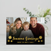 Kerst Moderne Minimale foto Folie Uitnodiging (Staand Voorkant)