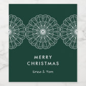 Kerst moderne minimalistische bloem wijn etiket (Enkel label)