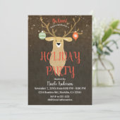 Kerst Moderne Rustieke Winter Herten Vakantiefeest Kaart (Staand voorkant)