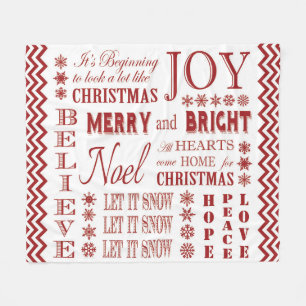 Kerst moderne typografie deken