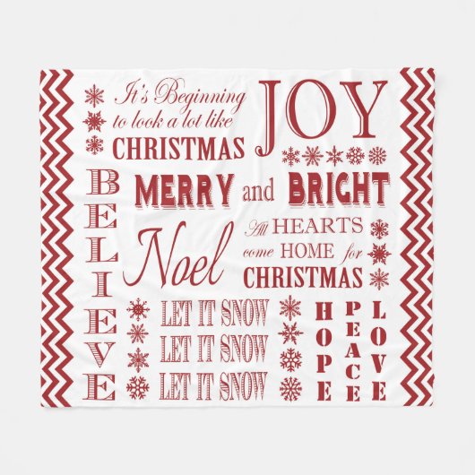 Kerst moderne typografie deken (Voorkant (Horizontaal))