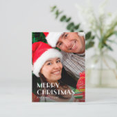 Kerst Moderne Typografie Foto 2 Zijdig Ontwerp Feestdagenkaart (Staand voorkant)