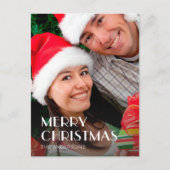 Kerst Moderne Typografie Foto 2 Zijdig Ontwerp Feestdagenkaart (Voorkant)