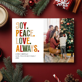 Kerst Moderne Typografie Schattigee Familiefoto Feestdagenkaart