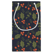 Kerst Moderne Vakantie Holly Botanical Klein Cadeauzakje (Achterkant)