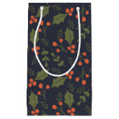 Kerst Moderne Vakantie Holly Botanical Klein Cadeauzakje (Voorkant)