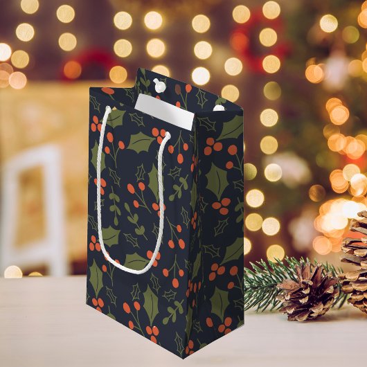 Kerst Moderne Vakantie Holly Botanical Klein Cadeauzakje