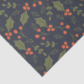Kerst Moderne Vakantie Holly Botanical Tissuepapier (Detail)