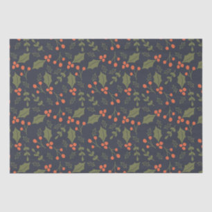 Kerst Moderne Vakantie Holly Botanical Tissuepapier