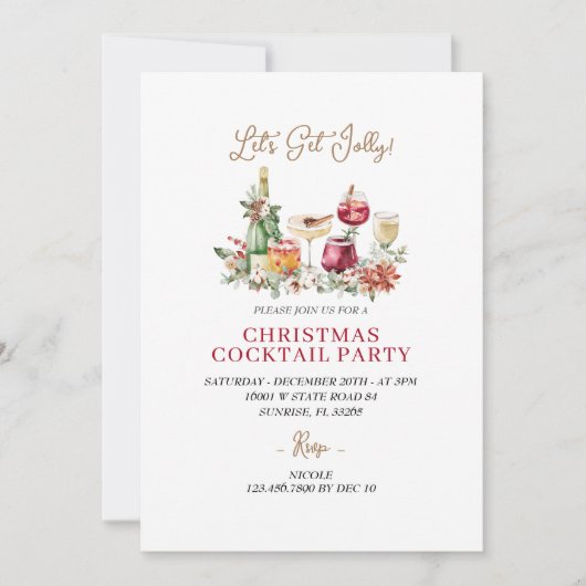 Kerst Moderne Vakantie Party uitnodiging (Voorkant)