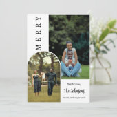 Kerst Moderne Vrolijke Foto Gepersonaliseerd Kaart (Staand voorkant)