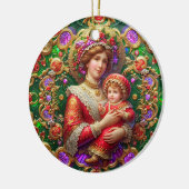 Kerst ~ Moeder en kind 19e eeuw ~ Keramisch Ornament (Links)