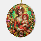 Kerst ~ Moeder en kind 19e eeuw ~ Keramisch Ornament (Links)