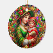 Kerst ~ Moeder en kind 19e eeuw ~ Keramisch Ornament (Links)