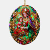 Kerst ~ Moeder en kind 19e eeuw ~ Keramisch Ornament (Rechts)