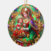 Kerst ~ Moeder en kind 19e eeuw ~ Keramisch Ornament (Links)