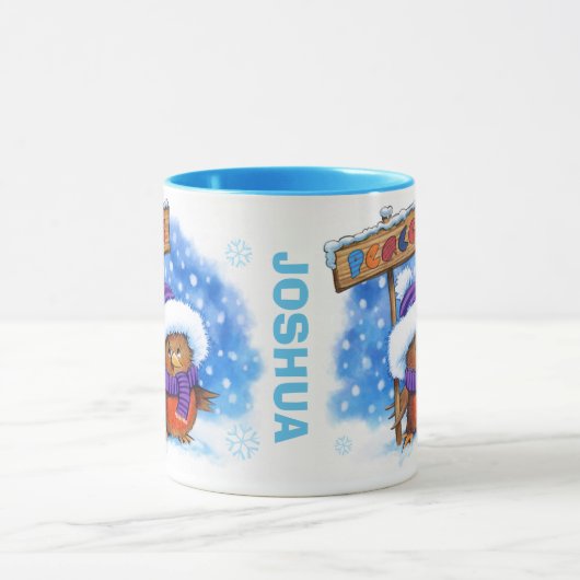 Kerst mok aangepaste naam Peace Robin (Midden)