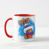 Kerst mok aangepaste naam Peace Robin (Links)