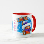 Kerst mok aangepaste naam Peace Robin (Voorkant rechts)