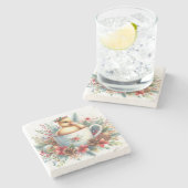 Kerst Mok Duck Stenen Onderzetter (Zijkant)