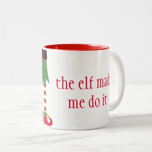 Kerst Mok-Elf Tweekleurige Koffiemok (Voorkant rechts)