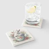 Kerst Mok Geit Stenen Onderzetter (Zijkant)