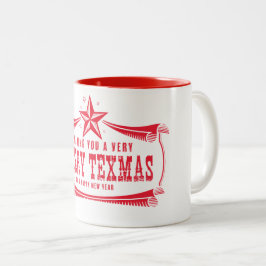  Kerst-Mok in Texas Tweekleurige Koffiemok