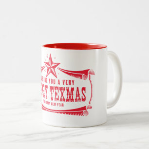 Kerst-Mok in Texas Tweekleurige Koffiemok