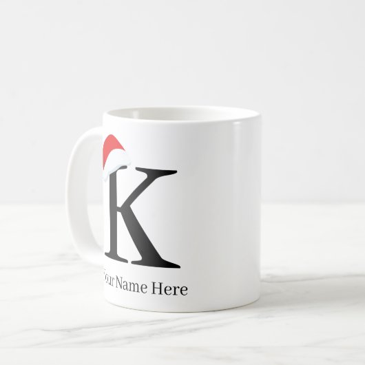 Kerst Mok "K" Initiaal (Voorkant links)