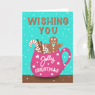 Kerst Mok Kaart Warm Wishes for a Jolly Holiday