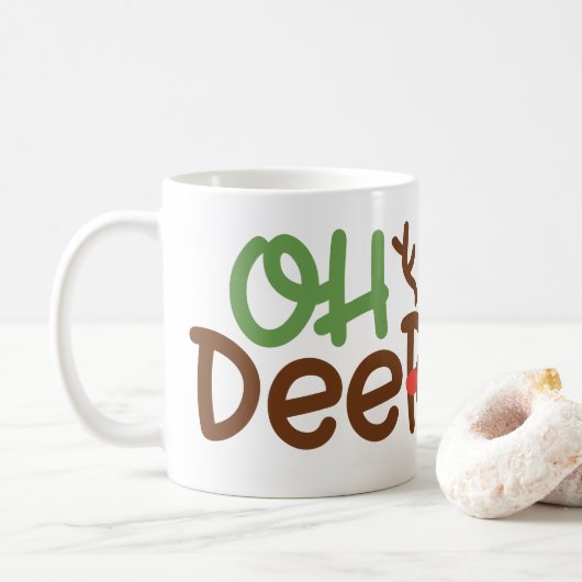 Kerst Mok: Oh Deer Coffee Mok (Met donut)