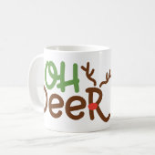 Kerst Mok: Oh Deer Coffee Mok (Voorkant links)
