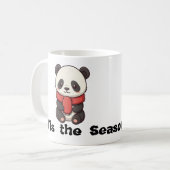 Kerst mok ontwerp met leuke panda (Voorkant links)
