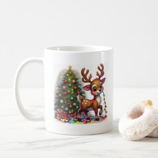 Kerst Mok rendier plezier (Met donut)